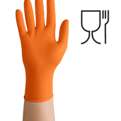 RĘKAWICE GRIPZZLY NITRYL POMARAŃCZ