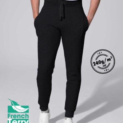 SW PANTS CUFF FRENCH TERRY 240 BK XS