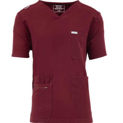 MYNTS MYNTS V-Neck Pocket Genius - ScrubTop Men MMT003 Burgundy