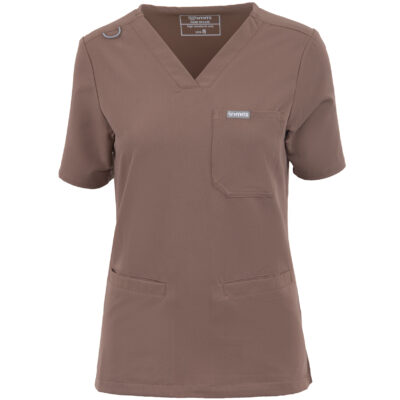 MYNTS MYNTS V-Neck Two Pockets – Scrub Top Women WMT002 Sahara Mokka