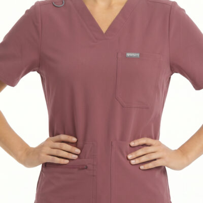 MYNTS MYNTS V-Neck Pocket Genius – Scrub Top Women WMT001 Terra Rose
